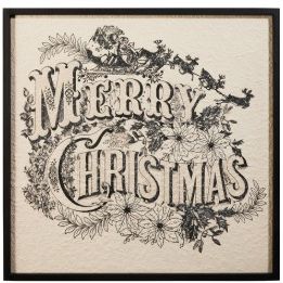 VINTAGE MERRY CHRISTMAS WALL ART