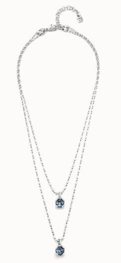 Long pendant chain necklace with crystals