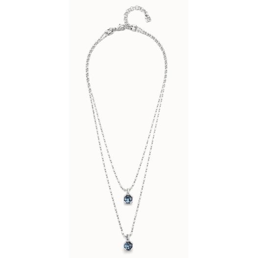 Long pendant chain necklace with crystals