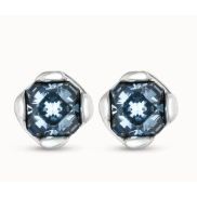 Stud earrings with blue crystal