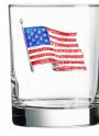 American Flag Jeweled Double Old Fashioned Glass