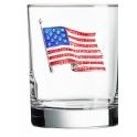 American Flag Jeweled Double Old Fashioned Glass