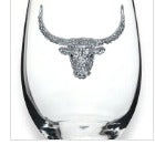 Longhorn Jeweled Stemless Wine Glass