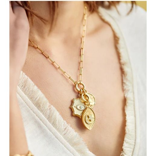 Long Link Charm Necklace