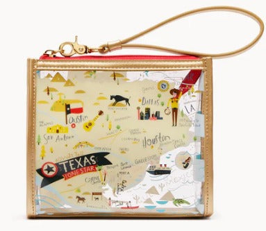 Clear Beach Wristlet Texas