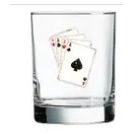 Playing Cards Jeweled Double Old Fashioned