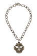LOURDES CHAIN WITH WILLIAM MIEL STACK MEDALLION AND AUSTRIAN CRYSTAL