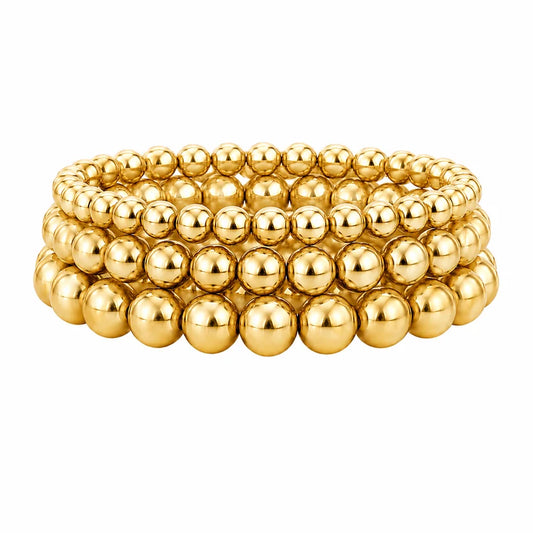 Jensie Beaded Bracelet Set Gold