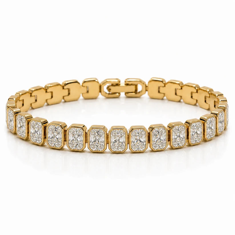 Noa Radiant Bezel Tennis Chain Bracelet