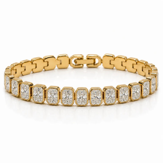 Noa Radiant Bezel Tennis Chain Bracelet