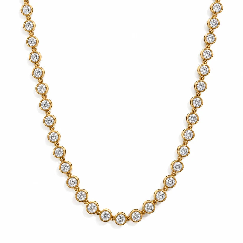 Caella Bezel Tennis Chain Necklace