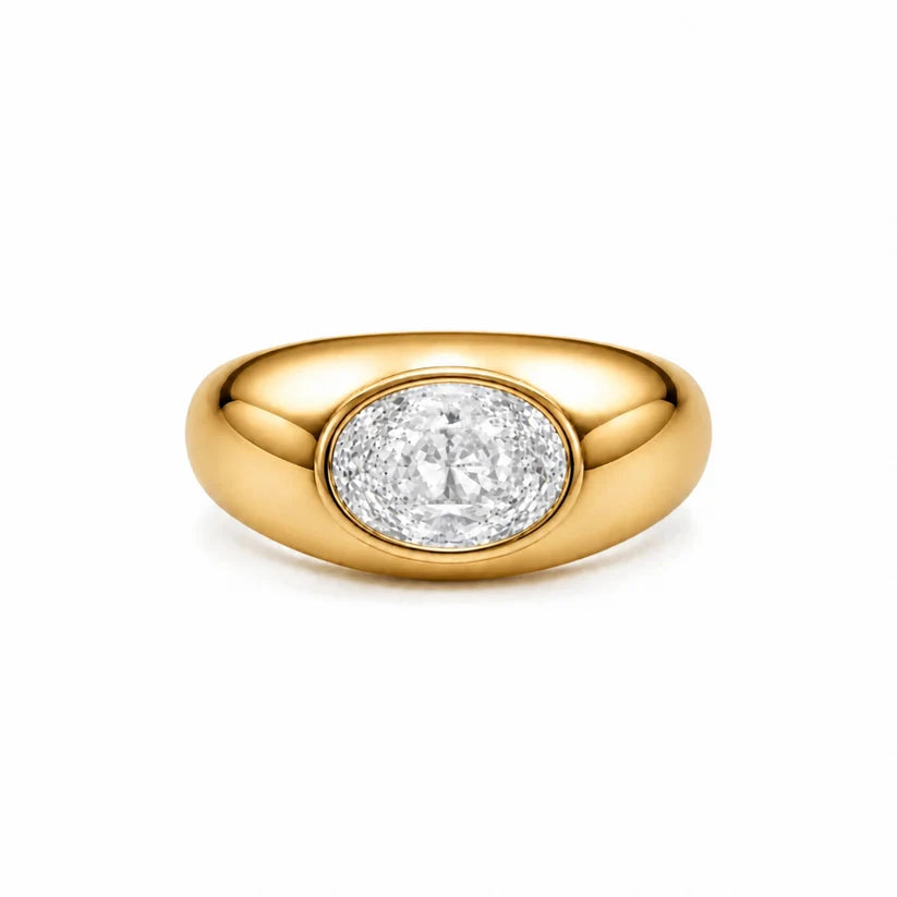 Alix Oval Bezel Signet Ring Size 7