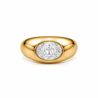 Alix Oval Bezel Signet Ring Size 7