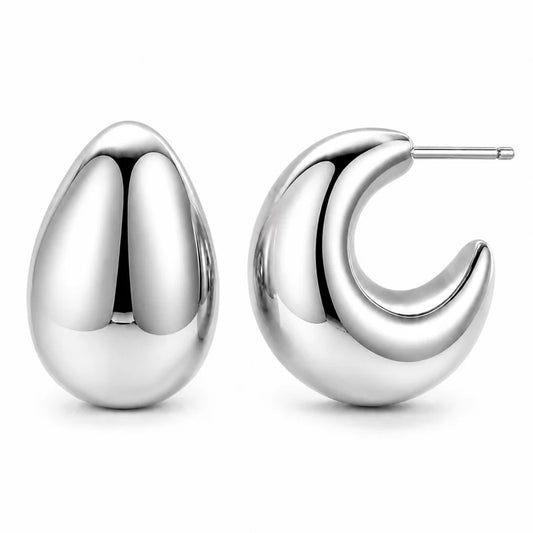 Kane Dome Half Hoop Earring Silver