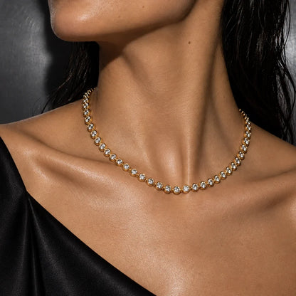 Caella Bezel Tennis Chain Necklace