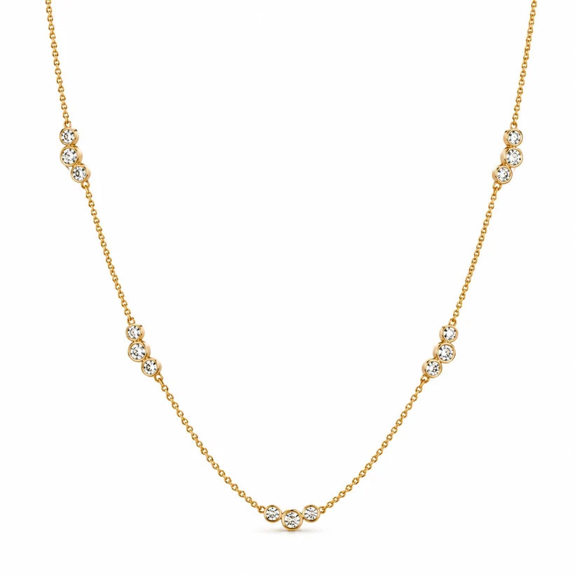 Anouk Triple Bezel Station Chain Necklace