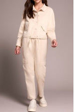 DROP SHOULDER JACKET W/ PKTS-CREAM