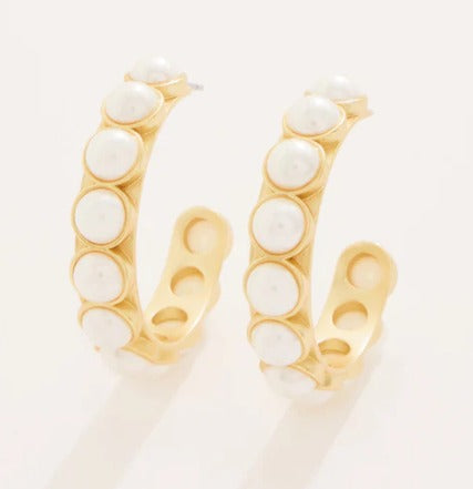 Anna Hoop Earrings Pearl