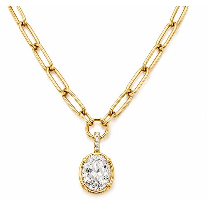 Satina Oval Pendant Necklace