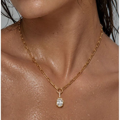 Satina Oval Pendant Necklace