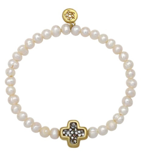 Kristal Life in Balance Pearl Stretch Bracelet