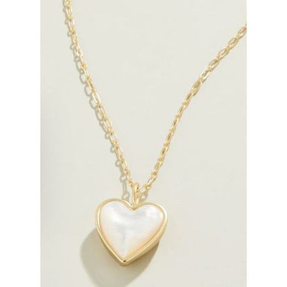 Full Heart Necklace 18" Mother-of-Pearl