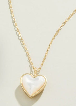 Full Heart Necklace 18" Mother-of-Pearl