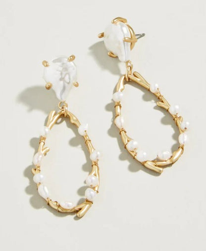 Sea Coral Pearl Earrings Pearl