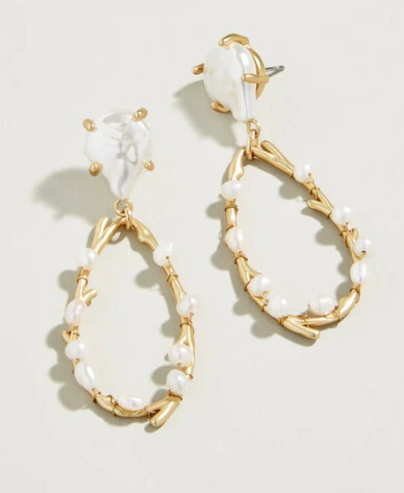 Sea Coral Pearl Earrings Pearl