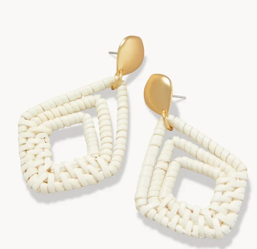 Jesse Wicker Earrings White