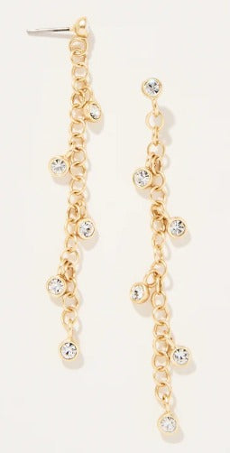 Swinging Chain Earrings Crystal