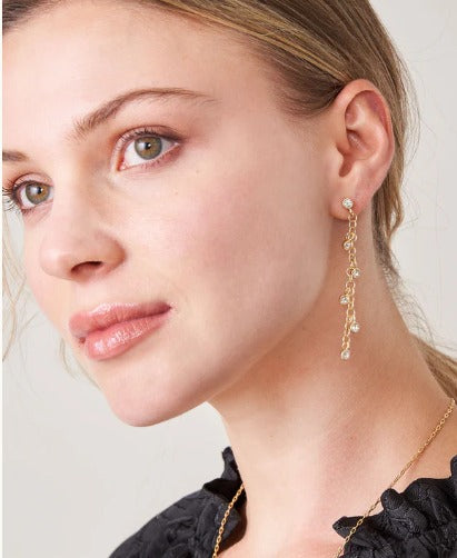 Swinging Chain Earrings Crystal