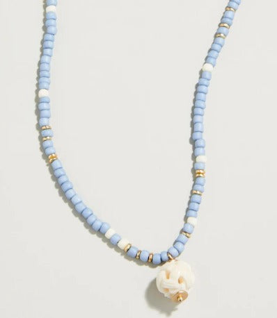 Blue Harmony Beaded Pendant Necklace 17"