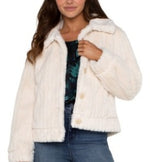 Cream Fur Trucker Jacket