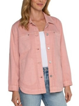 rose blush shirt jacket