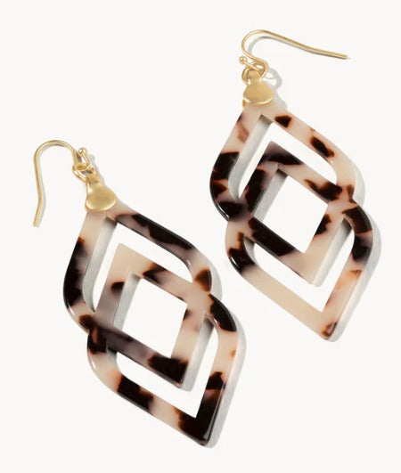 Deco Drama Earrings White Tortoise