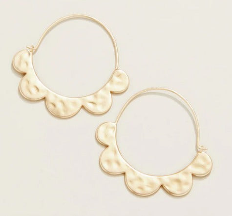 Pretty Petal Hoop Earrings  Gold