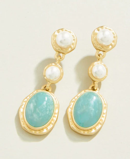 Summer Earrings Pearl/Amazonite
