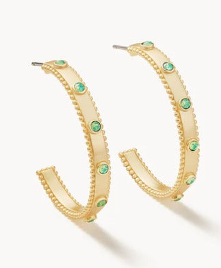 Atlantic Opal Hoop Earrings