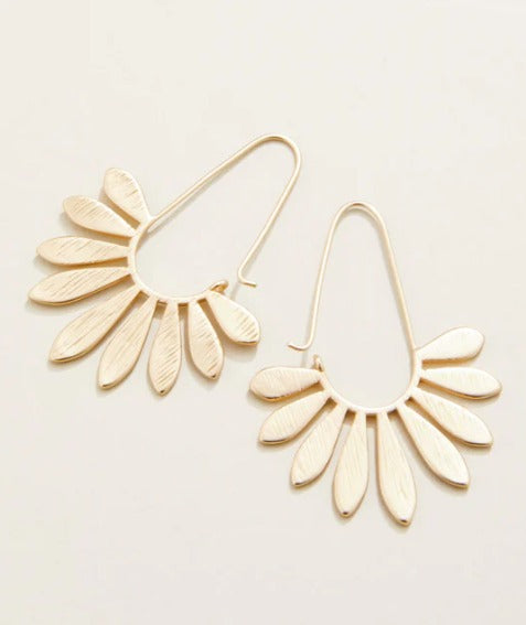 Palmetto Hoop Earrings Gold
