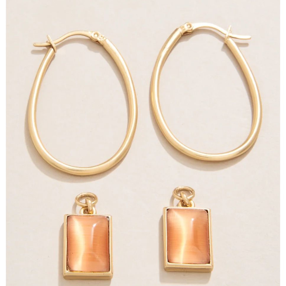 Chateau Hoop Earrings Optic Sunstone