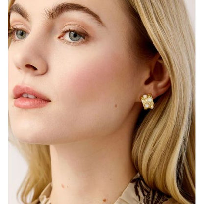 Karissa Hoop Earrings White Opal
