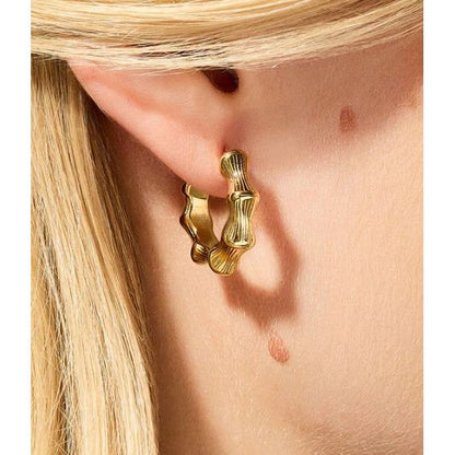 Bamboo Hoop Earrings