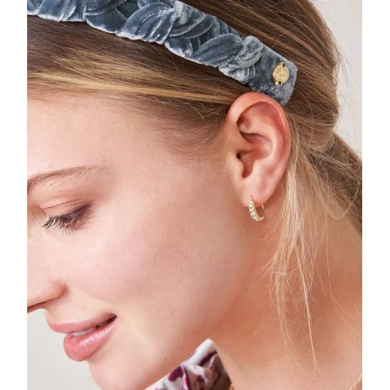 Sparkle Arc Hoop Earrings Small/Crystal