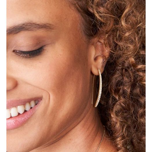 Sparkle Arc Hoop Earrings Large/Crystal