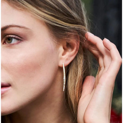 Sparkle Arc Hoop Earrings Large/Crystal