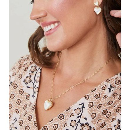Full Heart Necklace 18" Mother-of-Pearl