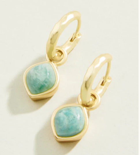 Maera Drop Hoop Earrings Amazonite