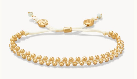 Friendship Bracelet Cream/Gold Beads