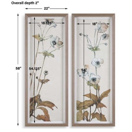 Garden Study Framed Prints, S/2